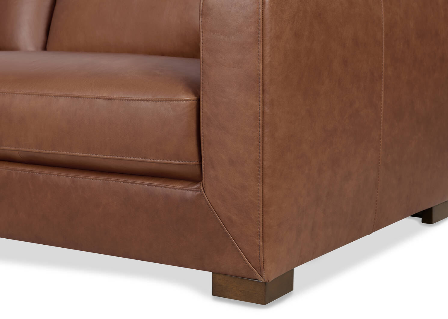 Canap&eacute; en cuir Gaetano -br fonc&eacute; Western