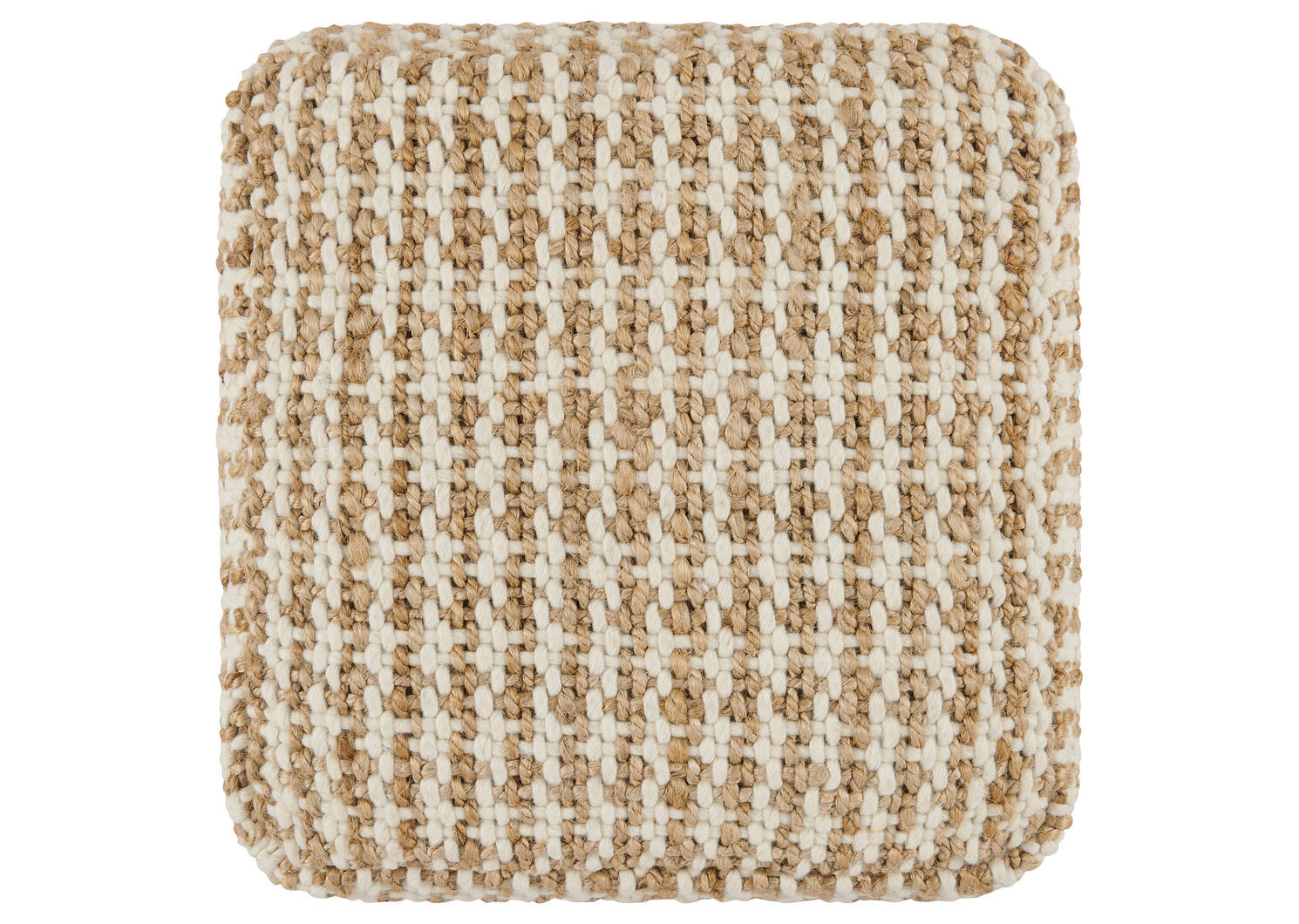 Mayfair Jute/Wool Pouf Sand/Ivory