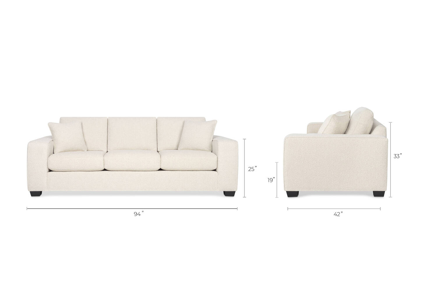Sophia Sofa -Boucle Ivory