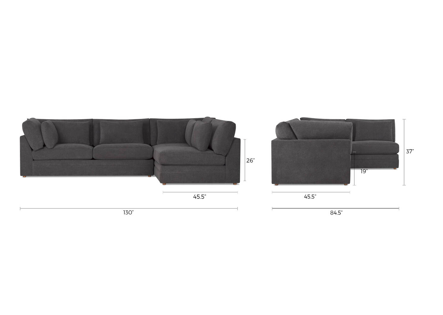 Antonio Sectional -Gilligan Fog, RCF