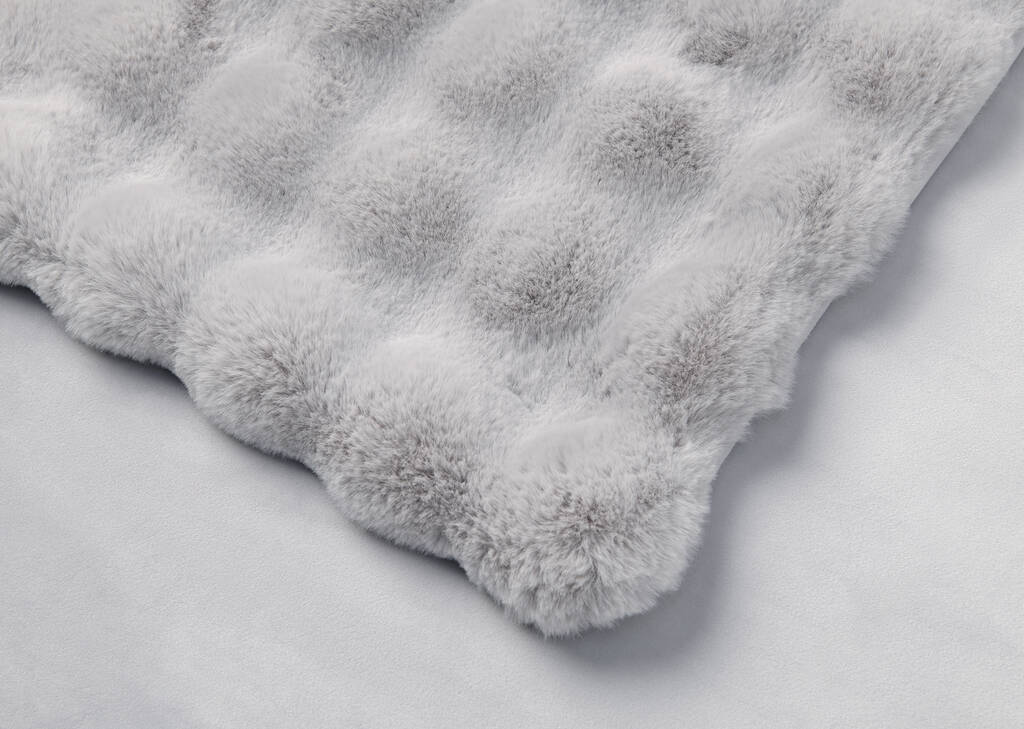 Zoey Faux Fur Throw Light Grey