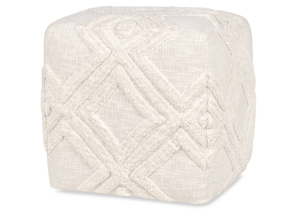 Pouf en coton Romi ivoire