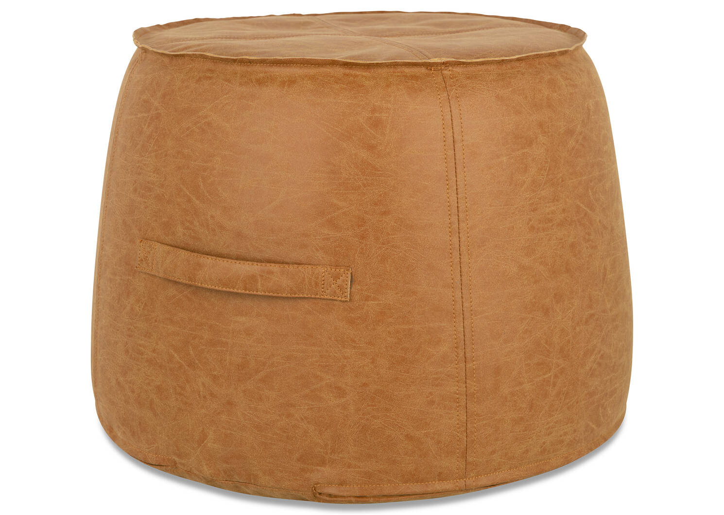 Magnus Faux Leather Pouf Tan