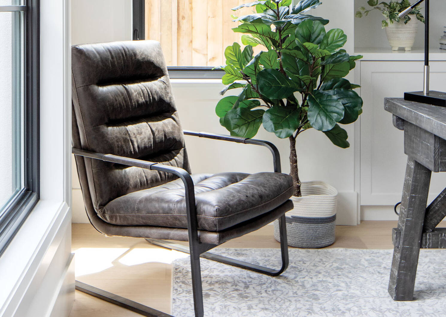 Donnelly Leather Armchair -Hurst Cocoa