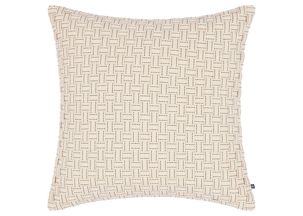 Monaro Cotton Pillow 20x20 Ivory/Blk