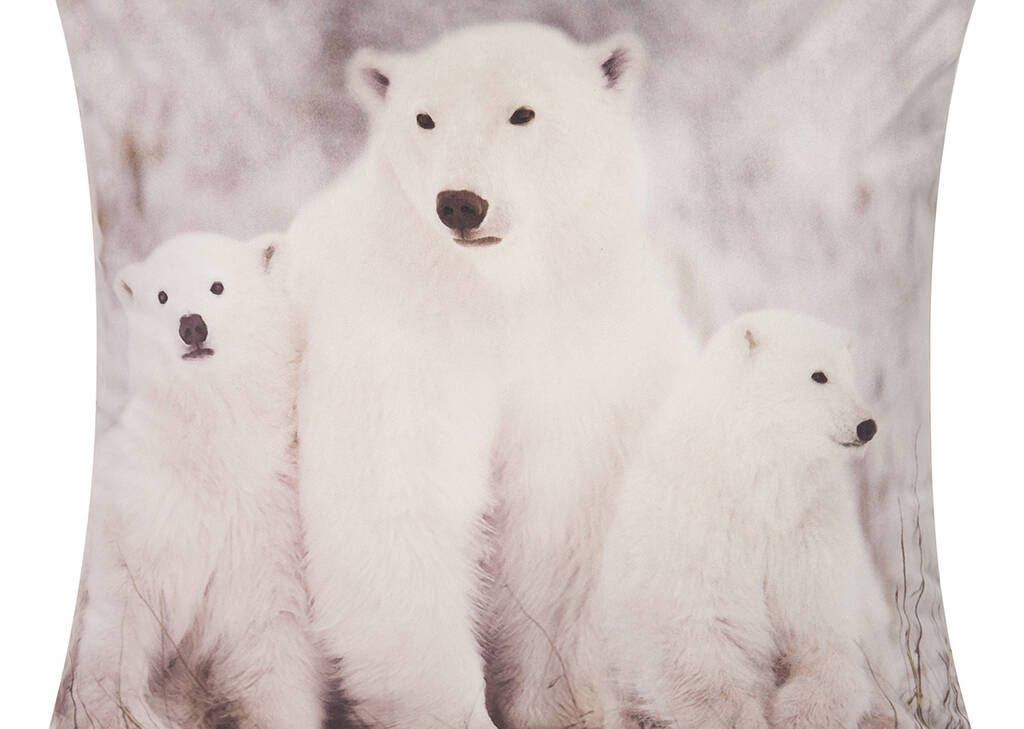 Coussin Polar Bear Family 20x20 blanc