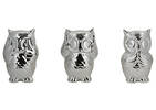 No Evil Owls Set Silver