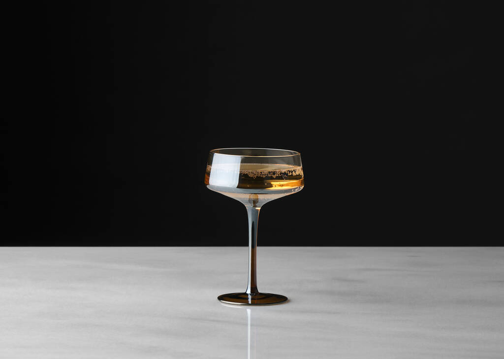 Coupe &agrave; champagne Abie topaze/cognac