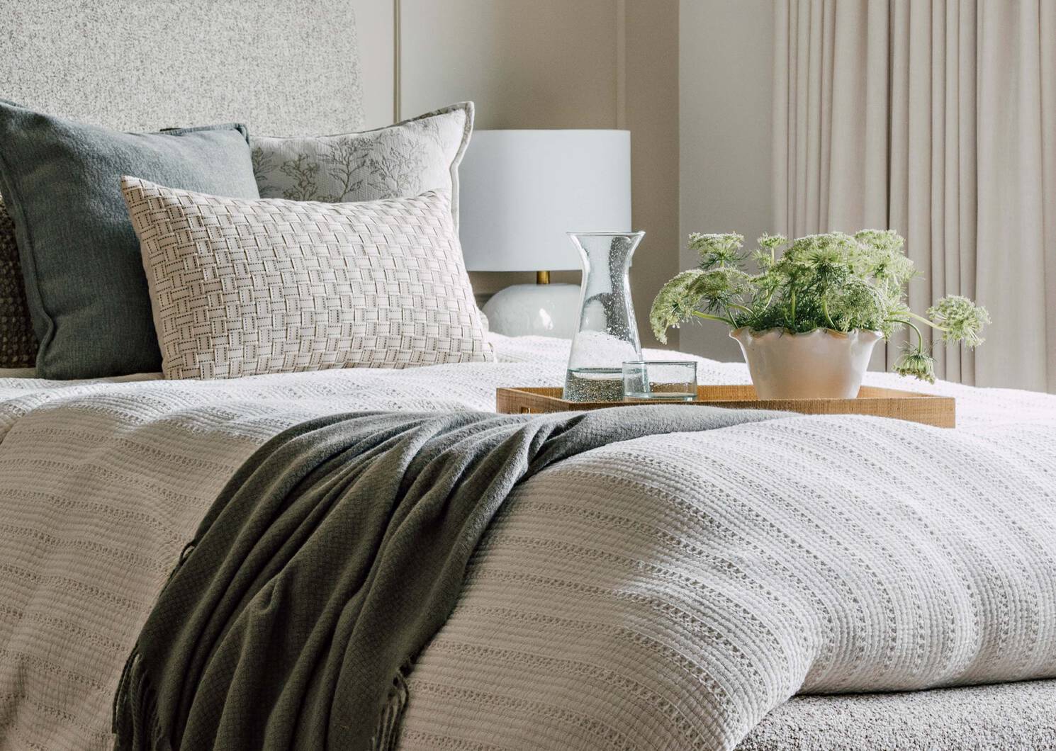 Plateau rect. en raphia Silvana naturel