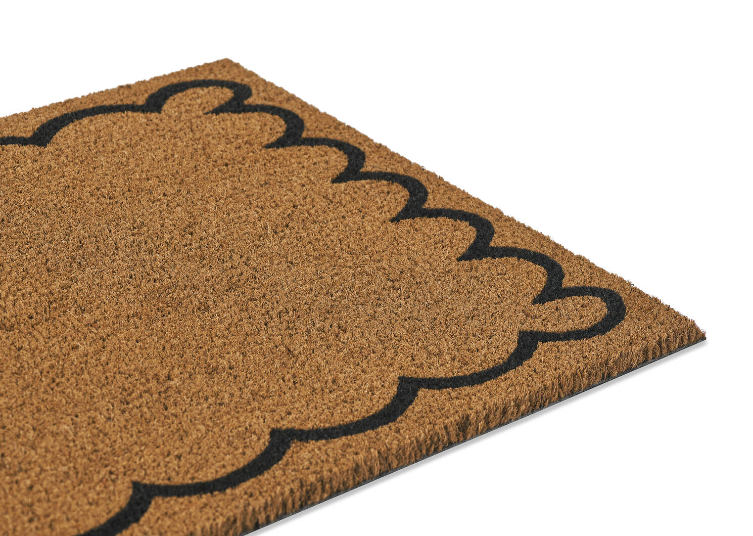 Scalloped Border Doormat Natural