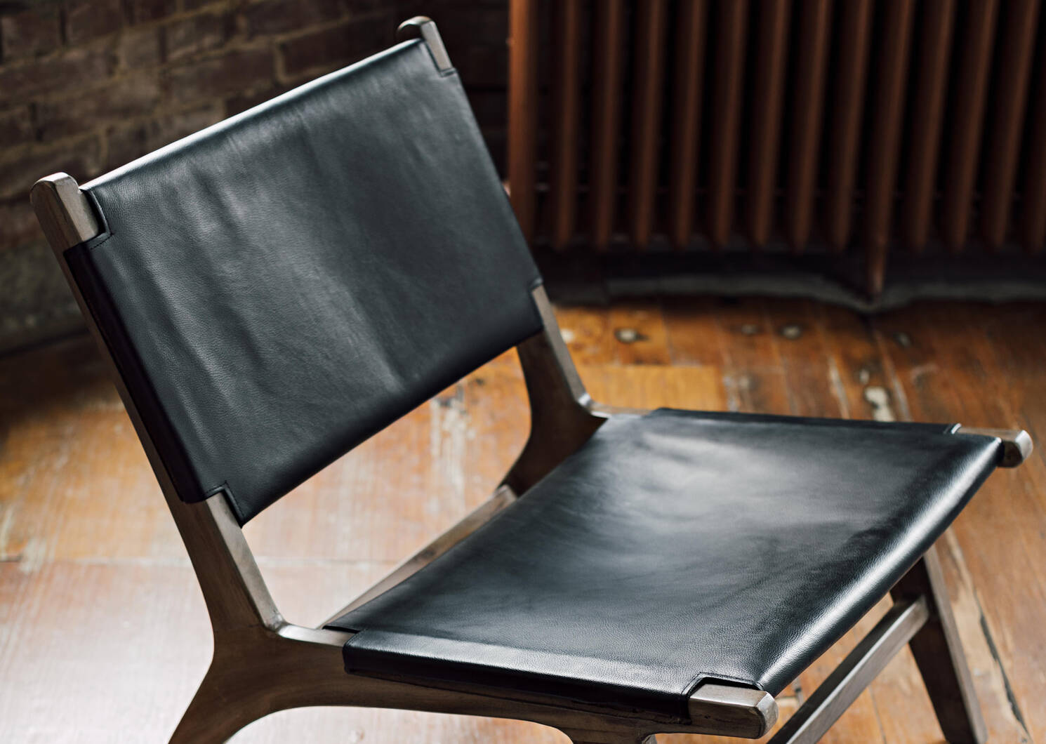 Fauteuil en cuir Kiedis -Portica cendré