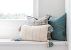 Hartmann Velvet Pillow 20x20 Stone Bl