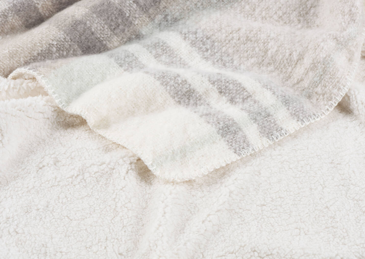 Becca Sherpa Throw Ivory/Glacier/Nutm