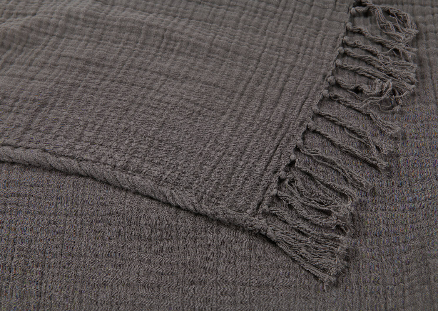 Monterey Cotton Throw 50x60 Dark Grey