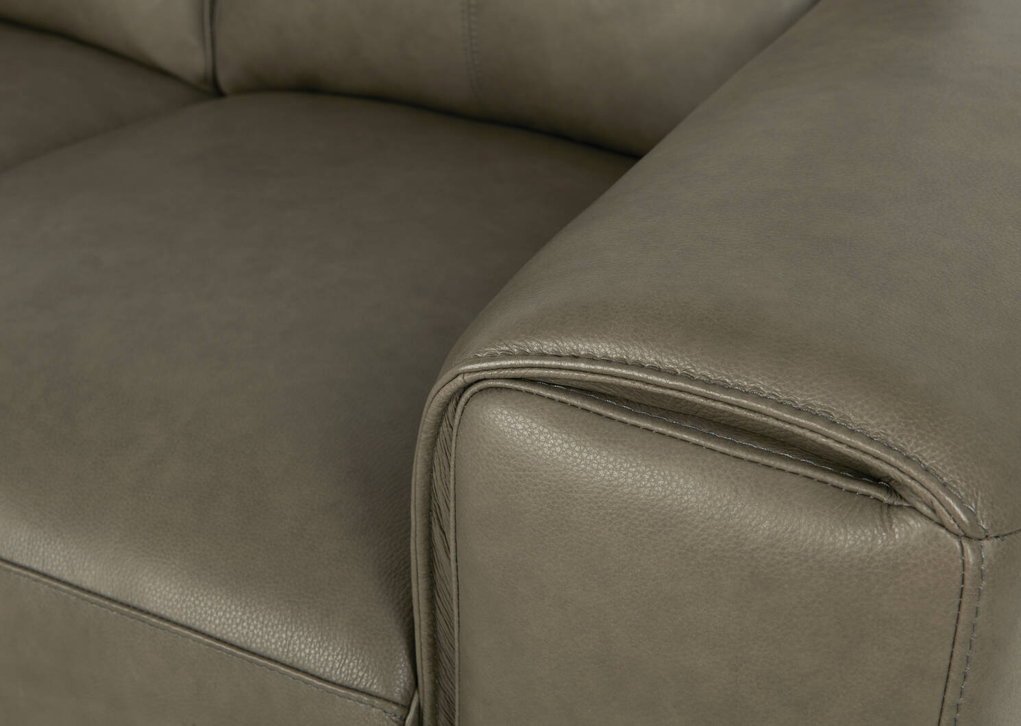 Alton Leather Sofa -Mira Stone