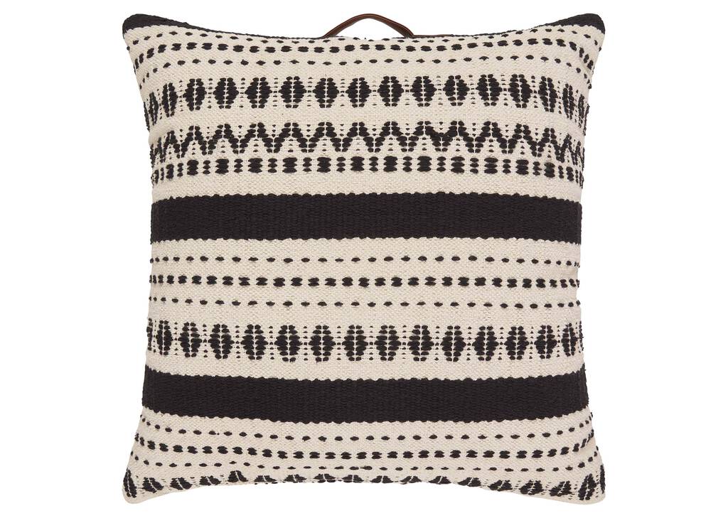 Coussin de sol Lupita naturel/noir