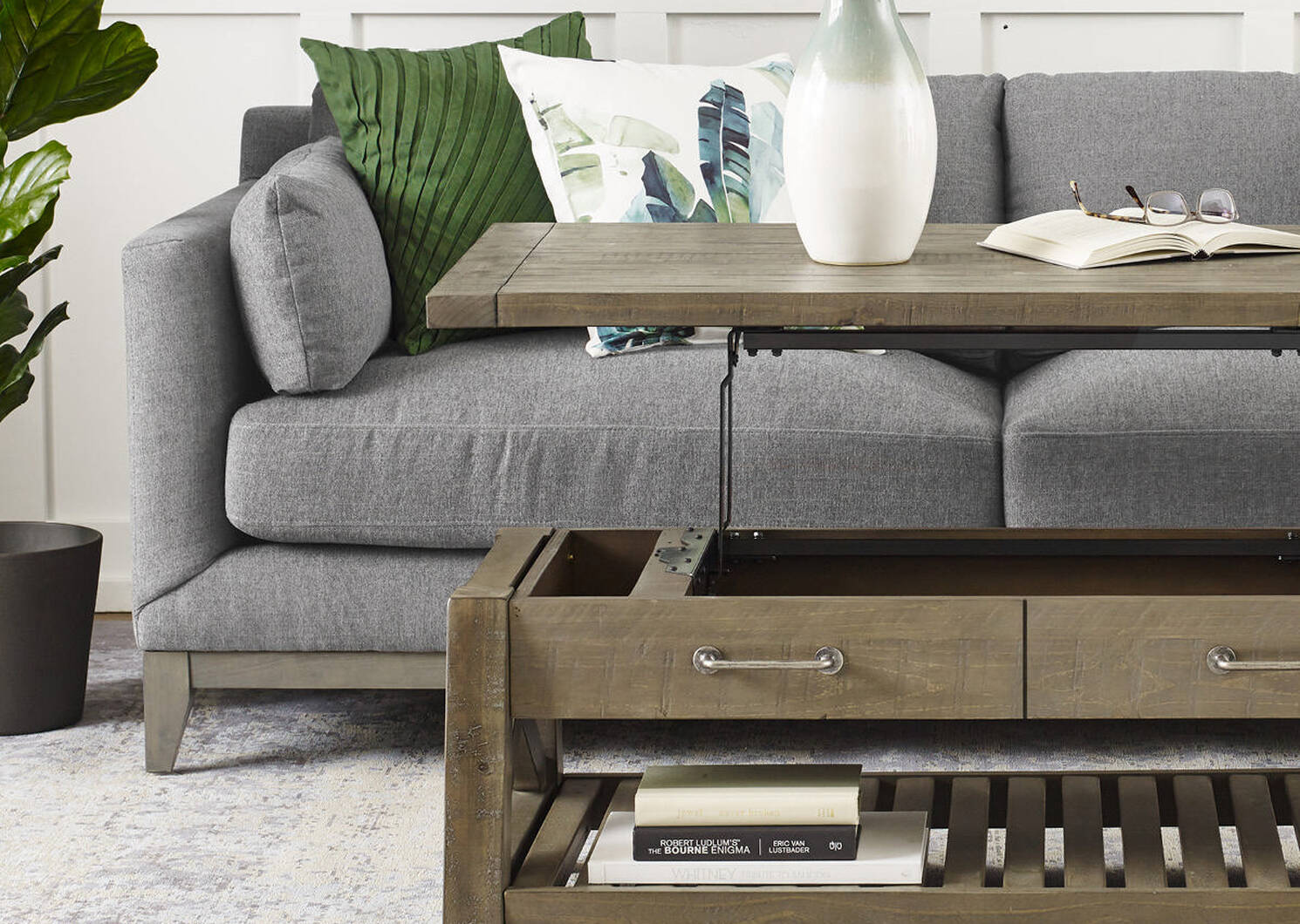 Ironside Lift-Top Coffee Table -Rustic