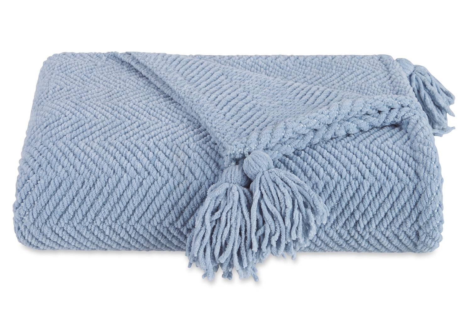 Brisbane Chenille Throw Dusty Blue