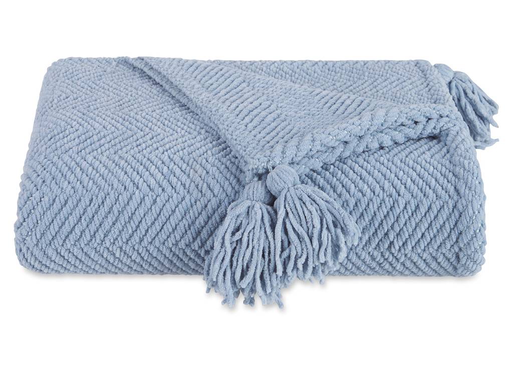 Brisbane Chenille Throw Dusty Blue