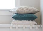 Hartmann Velvet Pillow 20x20 Stone Bl