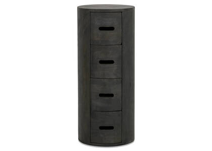 Drum 4 Drawer Pedestal -Mango Black