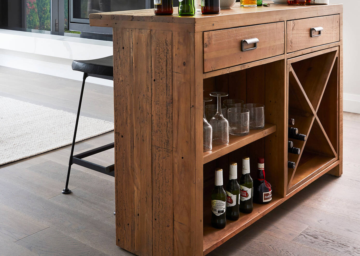 Bar comptoir Stapleton -Whisky brun