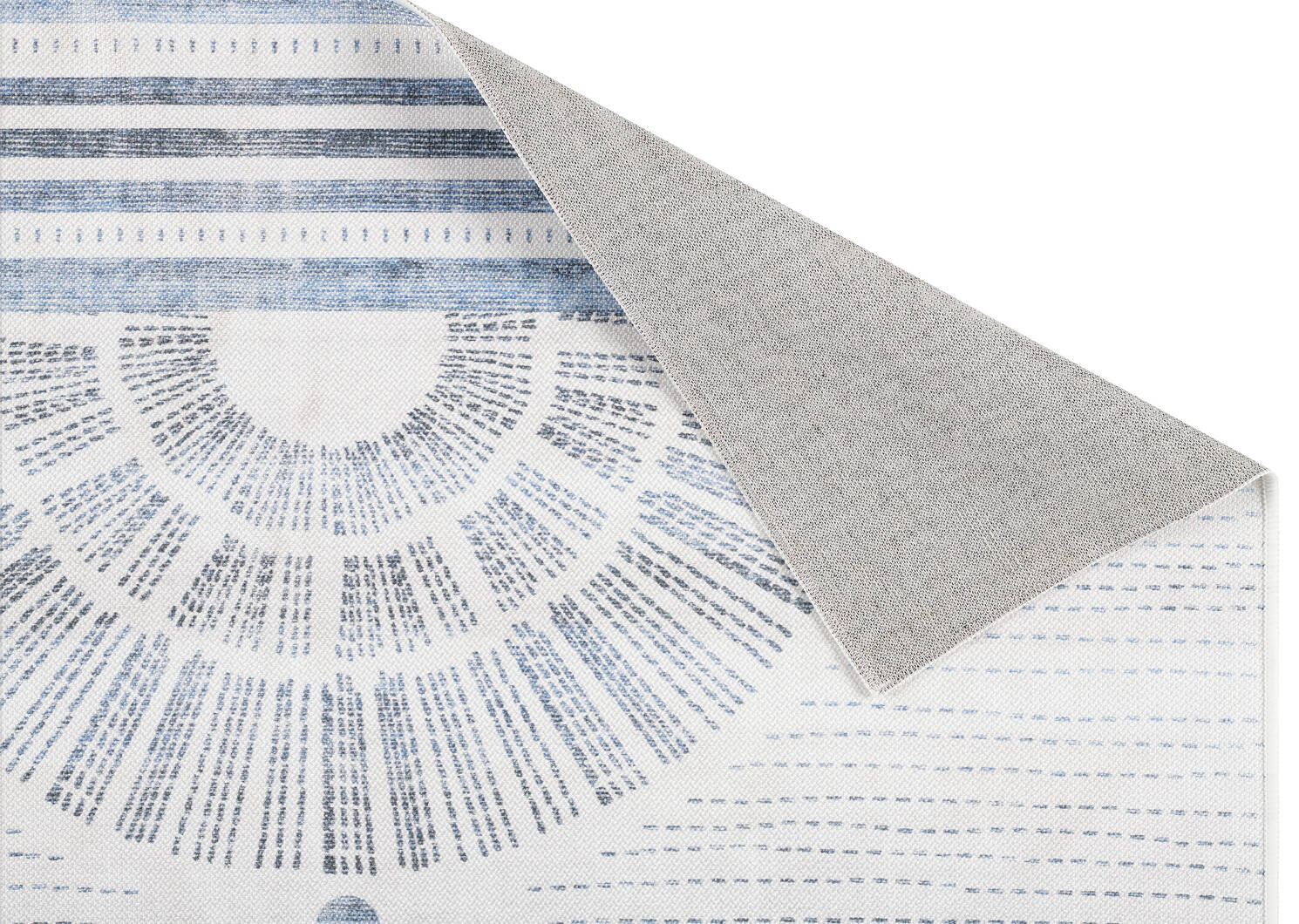 Tapis d'extérieur Soleil 60x96 bleu/gris