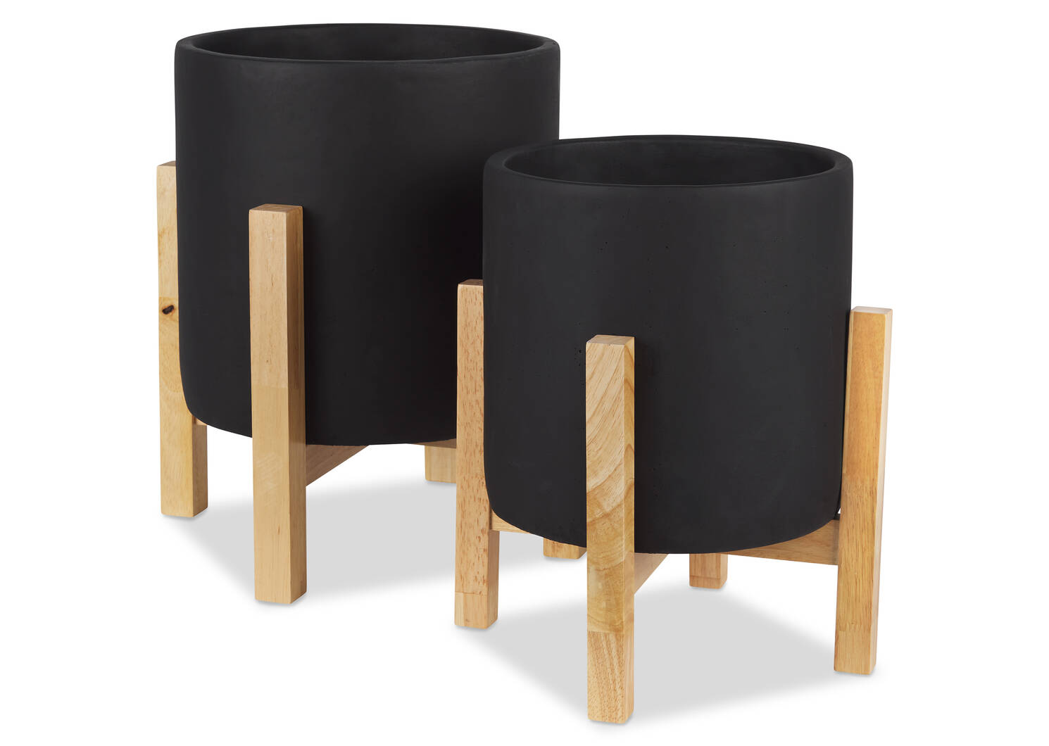 Grand cache-pot sur pieds Adah noir