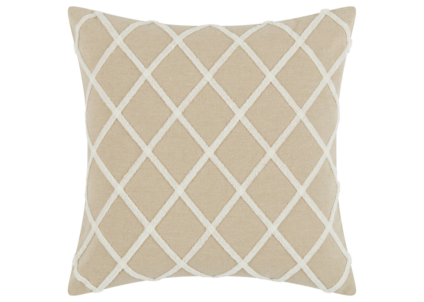 Bains Cotton Pillow 20x20 Sand/Ivory