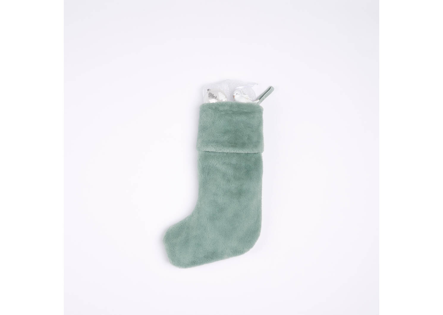 Flora Faux Fur Stocking Blue Sage