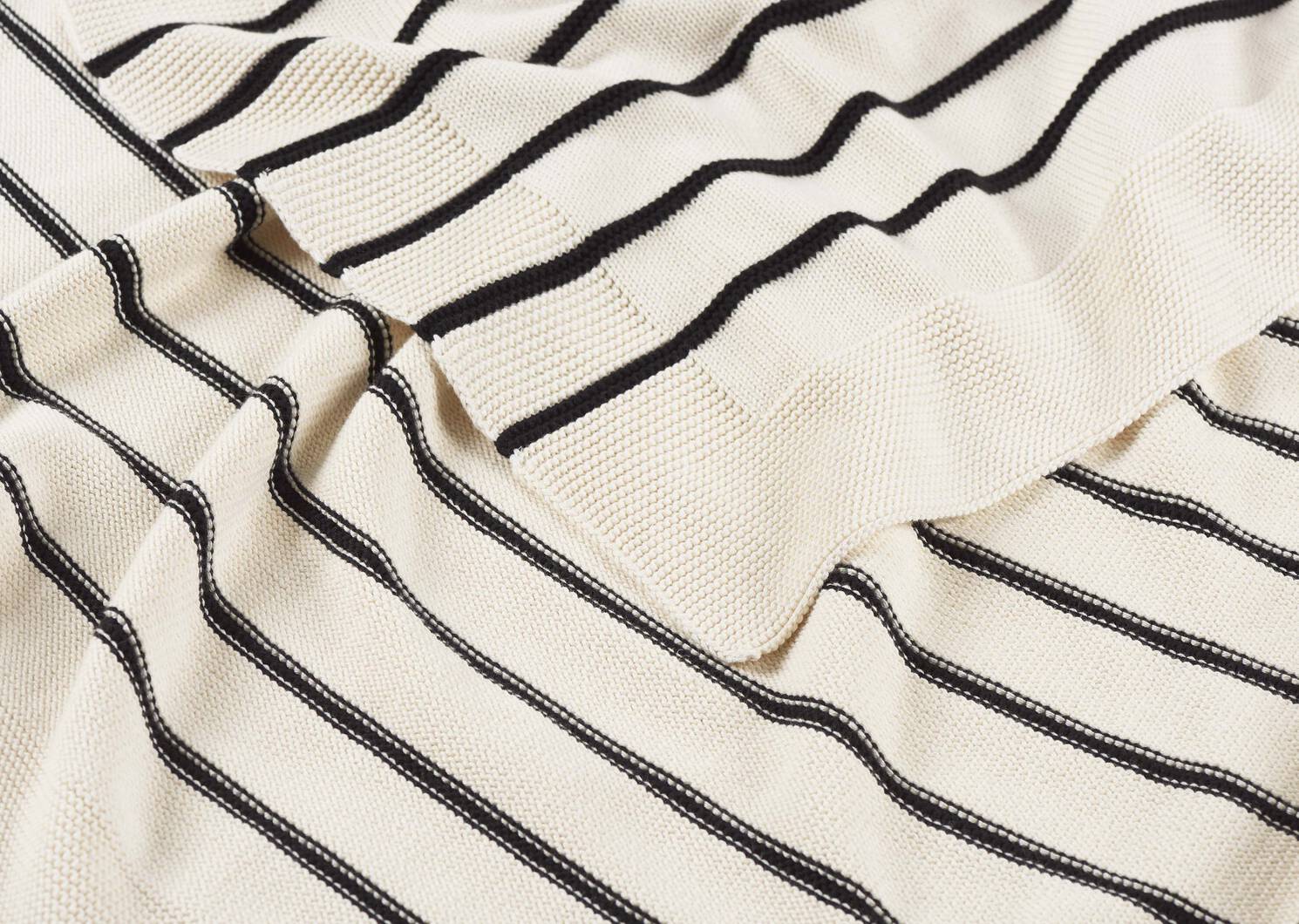 Enzo Striped Throw Ivory/Black