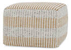 Pouf carré rayé en jute Fleiss