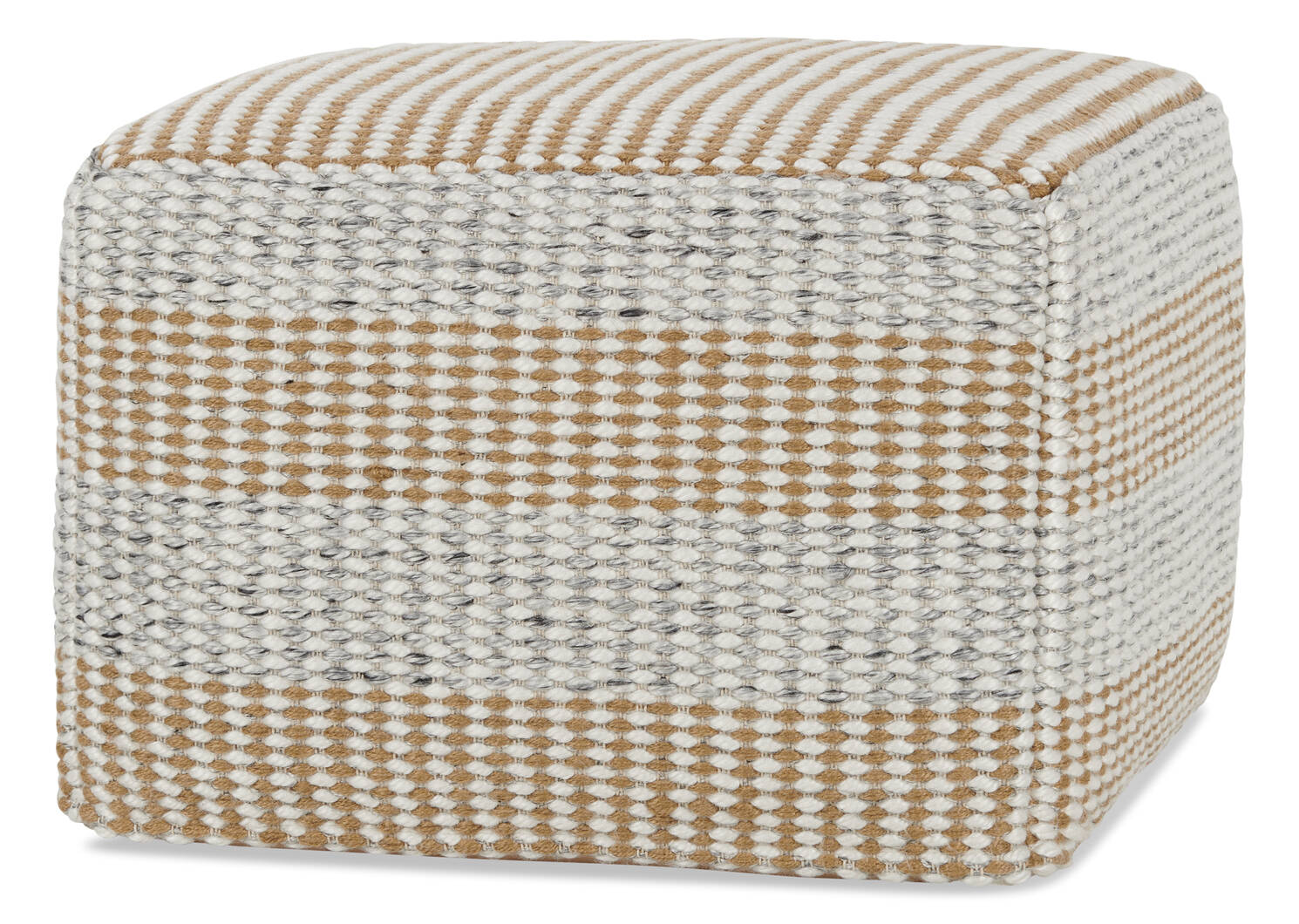 Fleiss Jute Striped Pouf Square