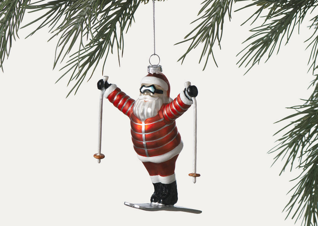 Santa Ski Ornament