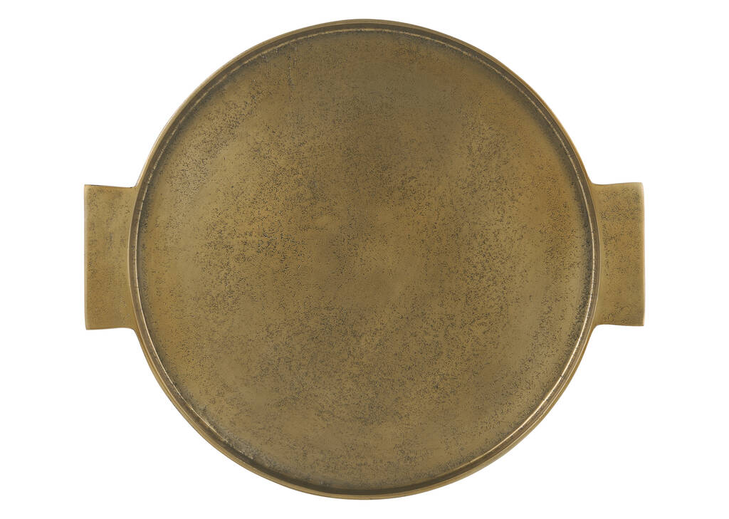 Plateau rond Corbyn laiton antique