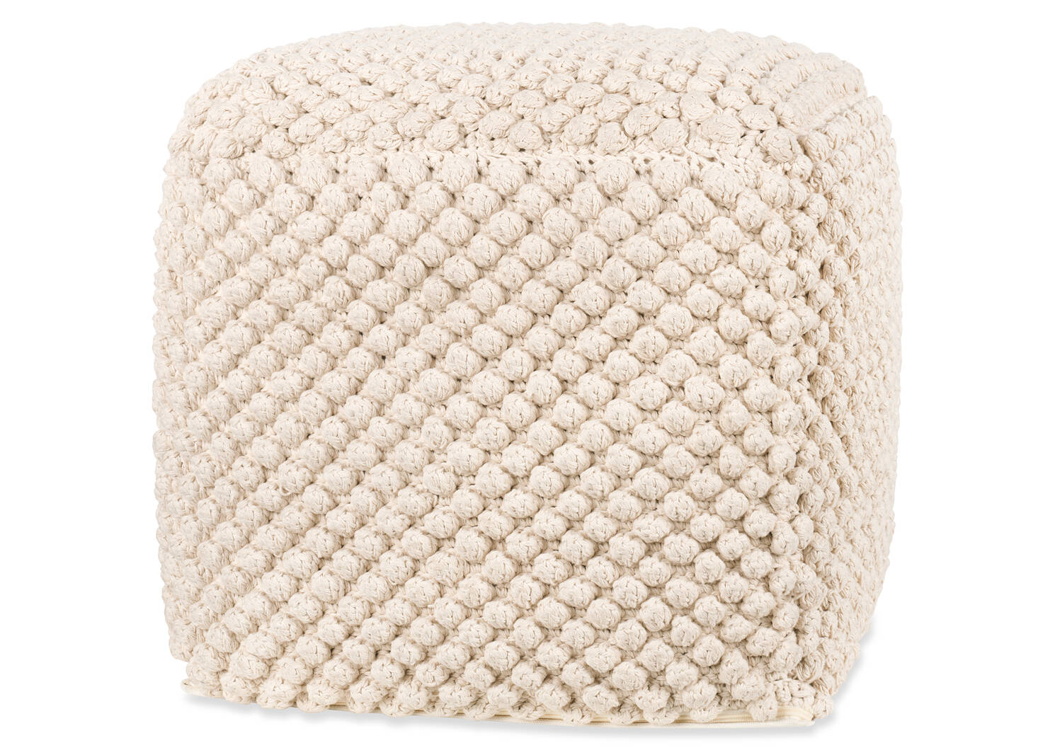 Kerr Cotton Crochet Pouf Ivory
