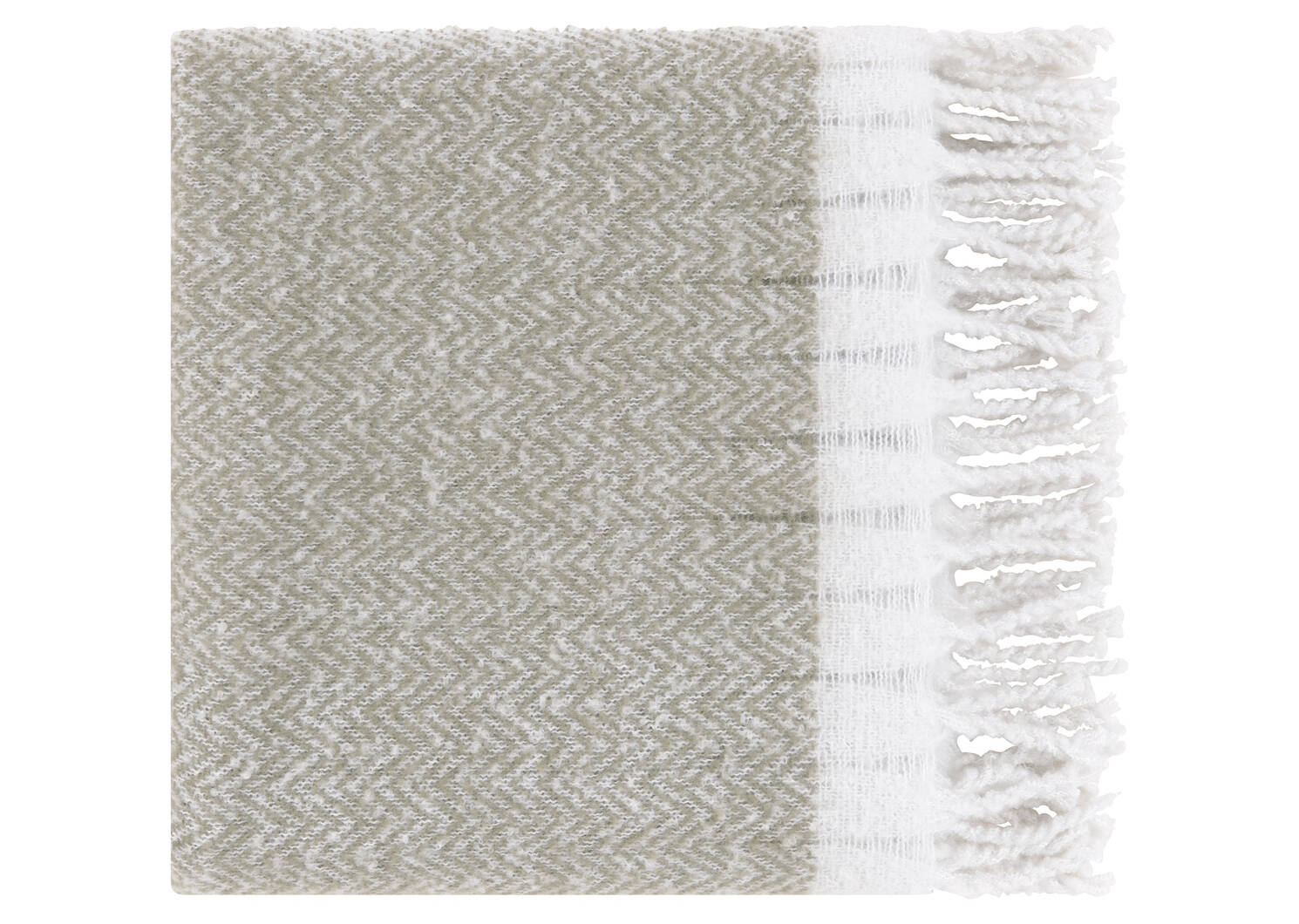 Dante Herringbone Throw Sage/Ivory