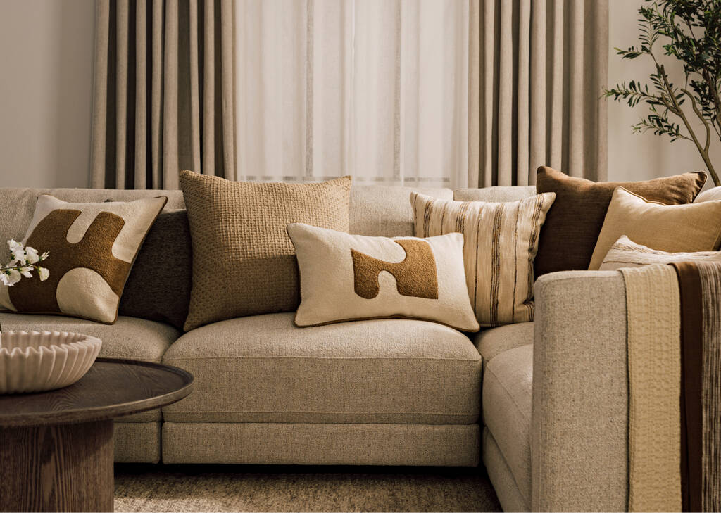 Coussin en coton Chiara 24x24 savane