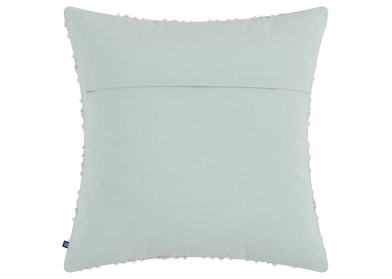 Bates Cotton Geo Pillow 20x20 Aqua/Iv