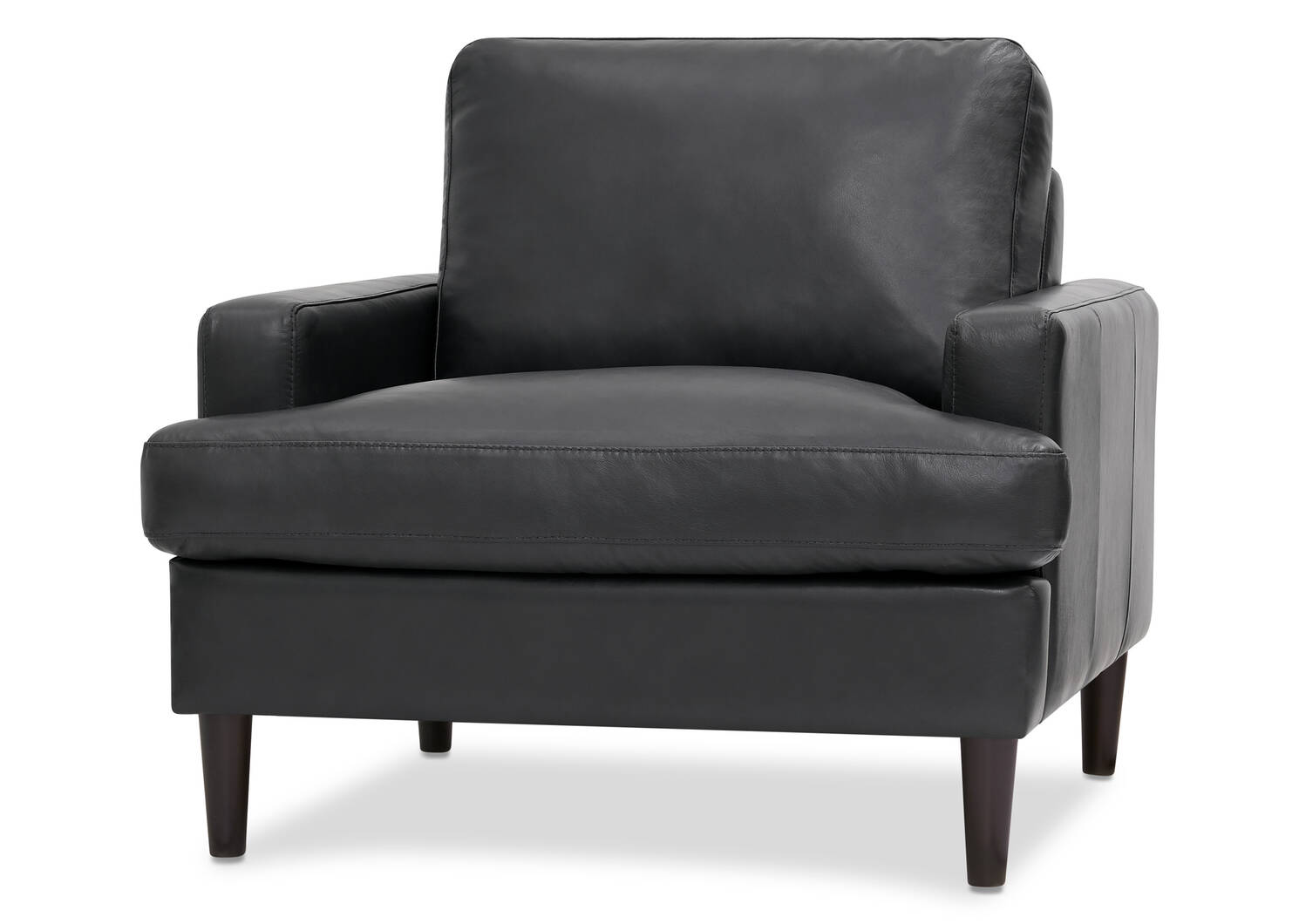 Fauteuil en cuir Savoy -Jett anthracite