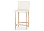 Tabouret en cuir Marciona -Forega blanc