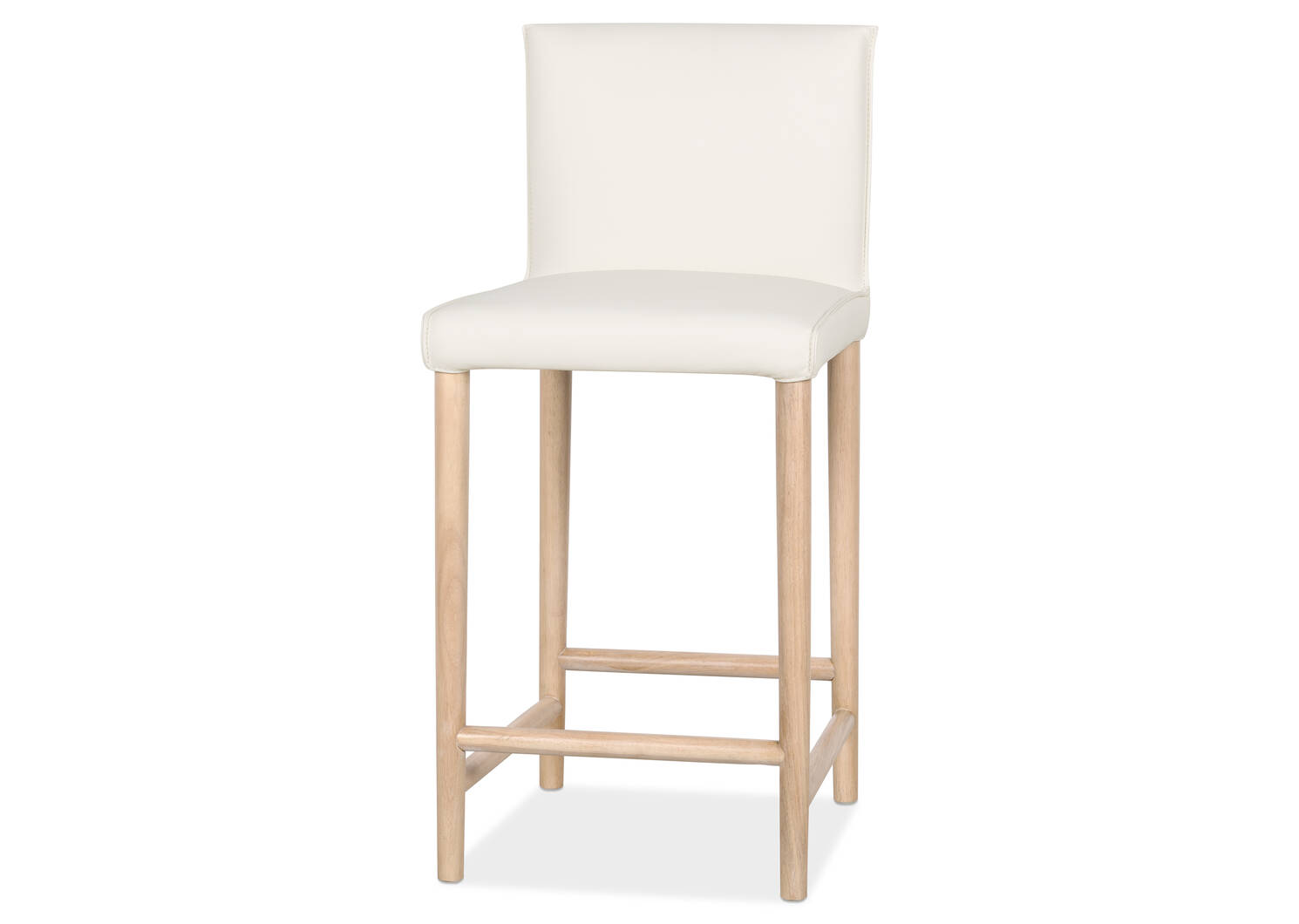 Tabouret en cuir Marciona -Forega blanc