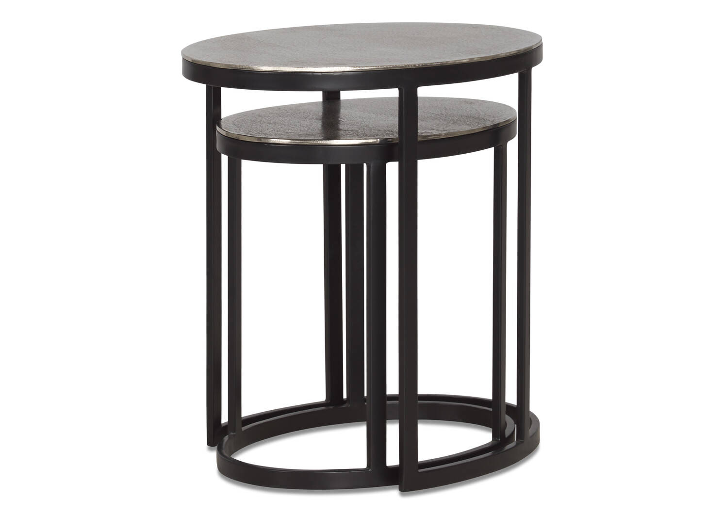 Tables gigognes Marley -nickel brut