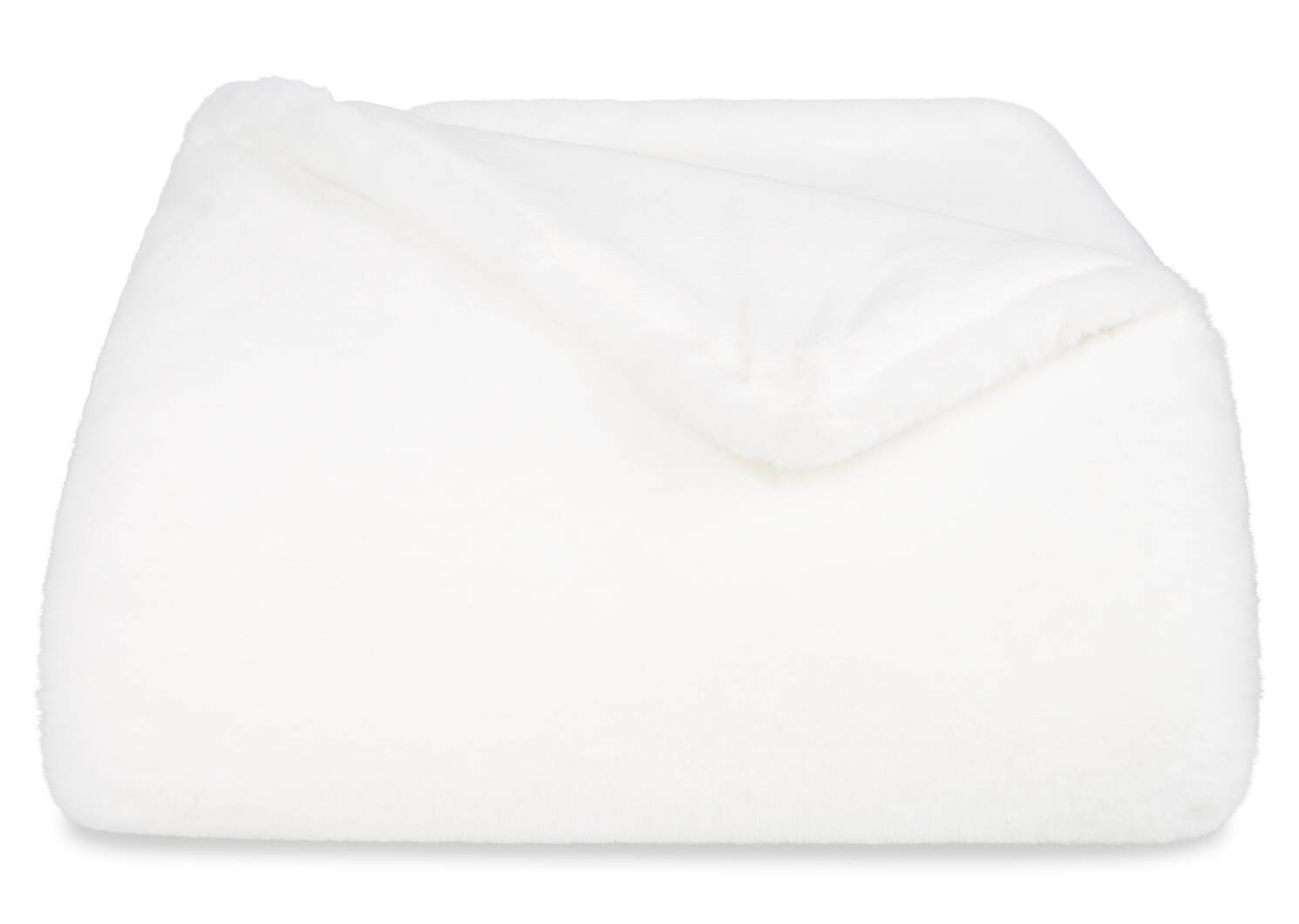 Flora Faux Fur Throw White