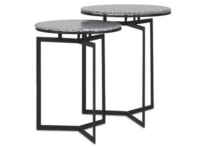 Malik Accent Table Set -Terrazzo Grey