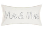 Coussin Mr. & Mrs. 12x22 blanc
