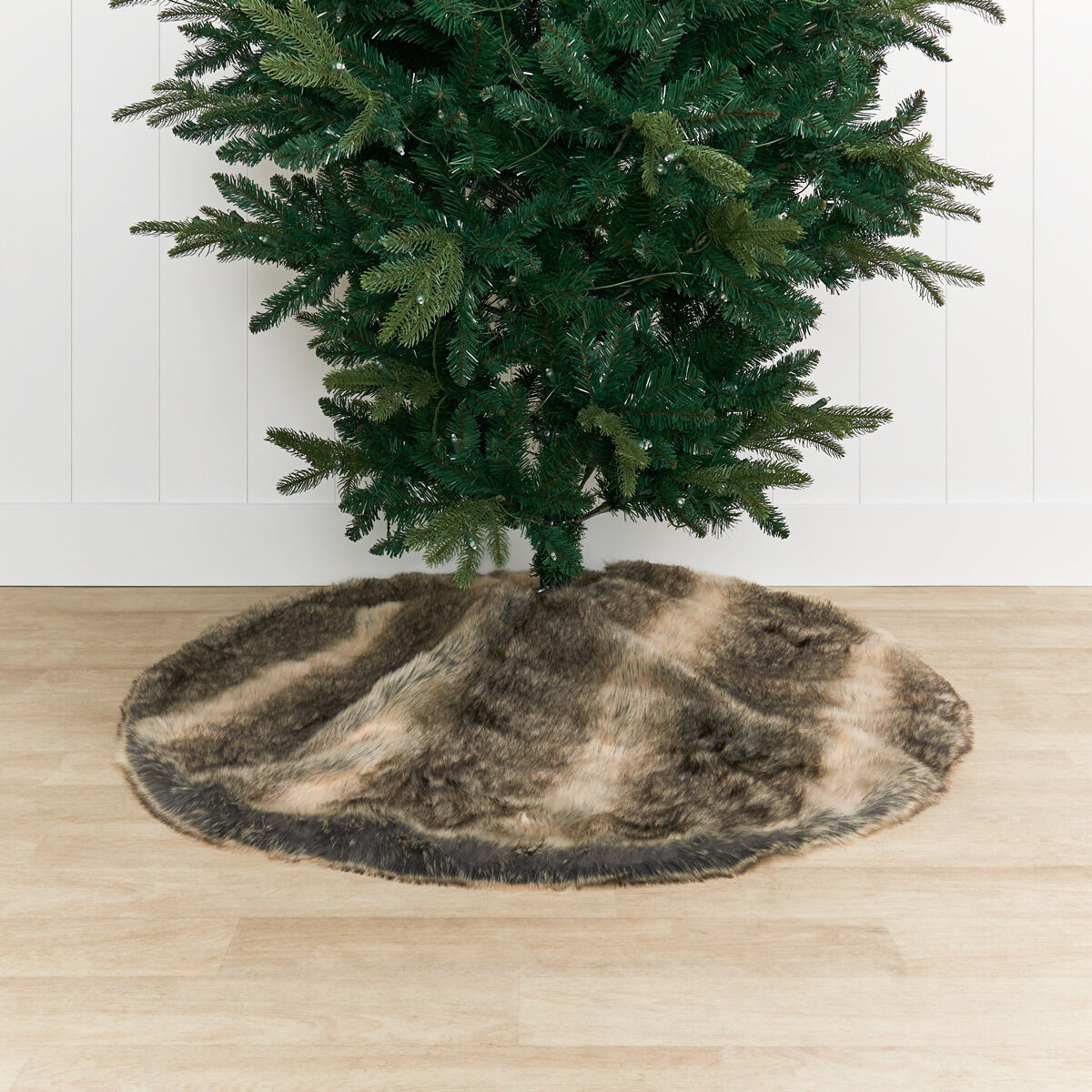 Fauna Faux Fur Tree Skirt Grey Wolf Urban Barn