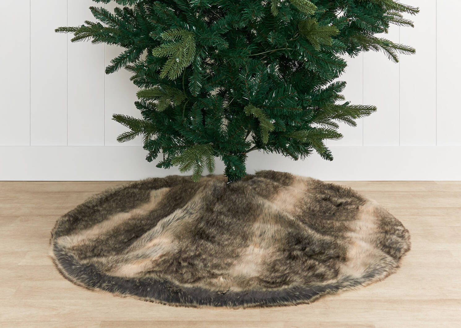 Fauna Faux Fur Tree Skirt Grey Wolf Urban Barn