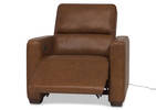 Fauteuil inc. en cuir Reese -Arlo rhum