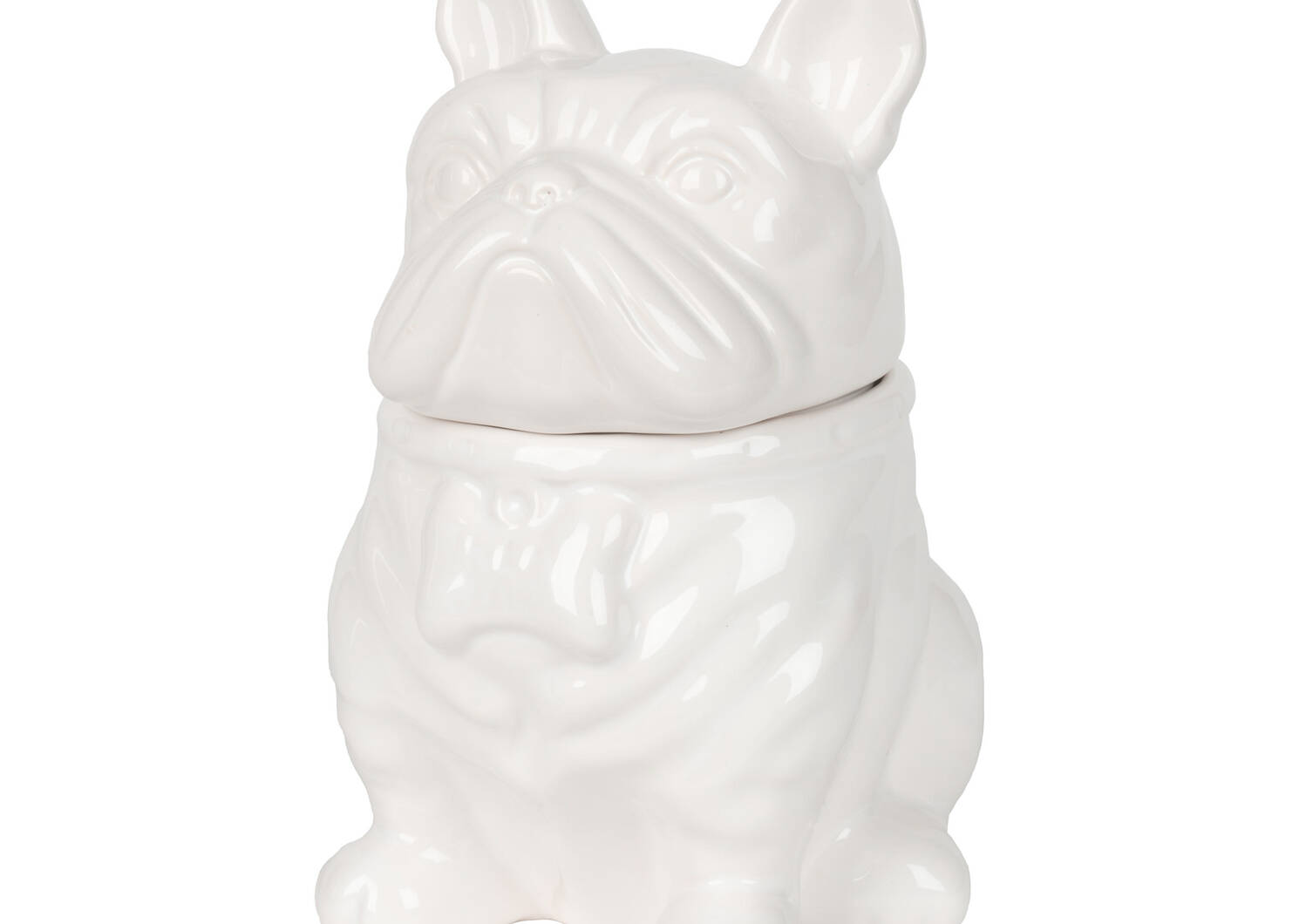 Louie Bulldog Cookie Jar White